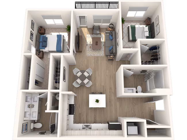 2x2 Bedroom C3-B C108 floor plan